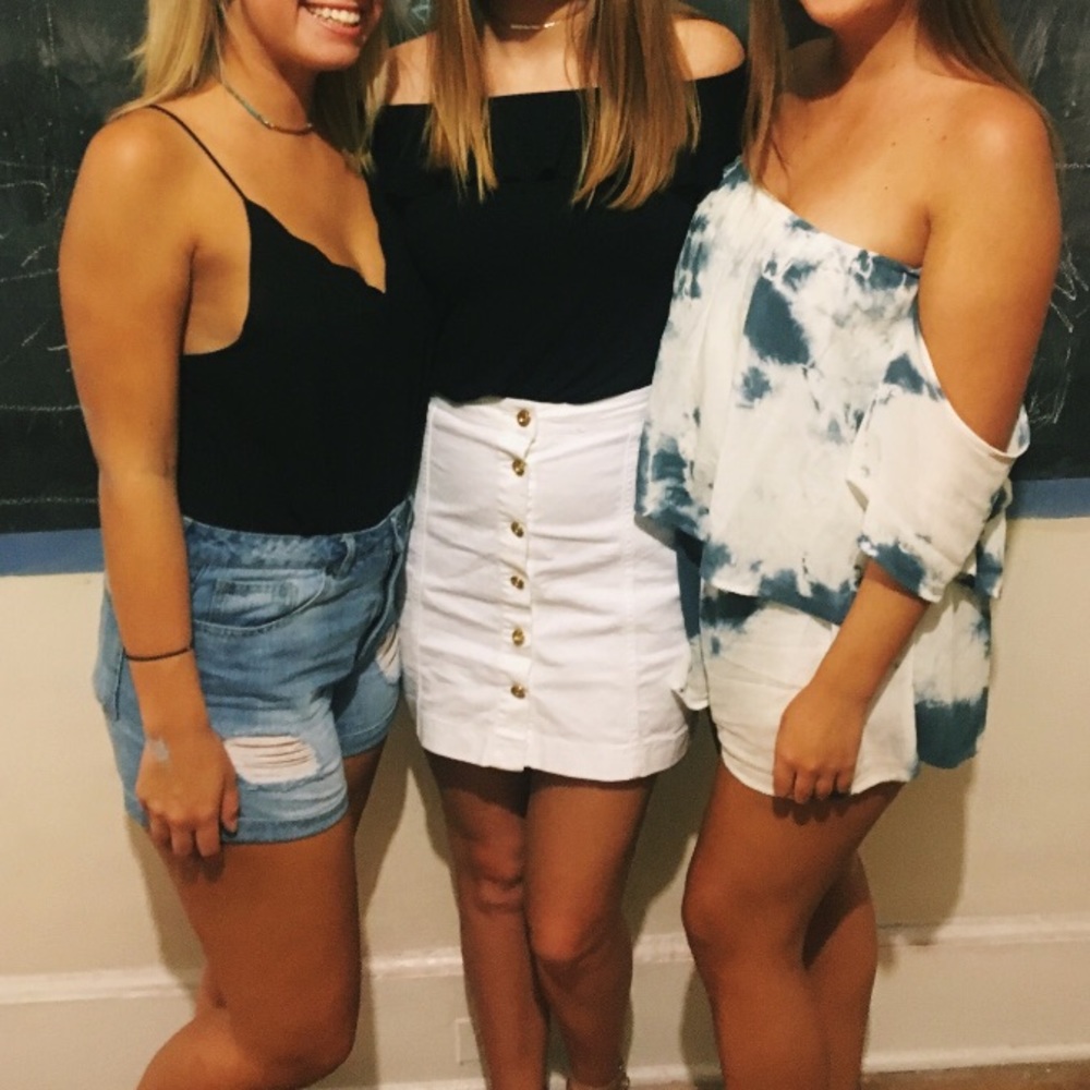 Misguided white denim skirt